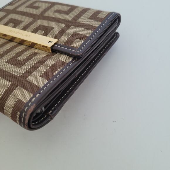 Givenchy Wallet Signature Brown Bifold 4x4 Medium Card Holder Logo Unisex Design - Picture 12 of 13